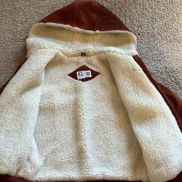 Vintage G-III New York leather bomber jacket with hood. - Picture 2 of 12